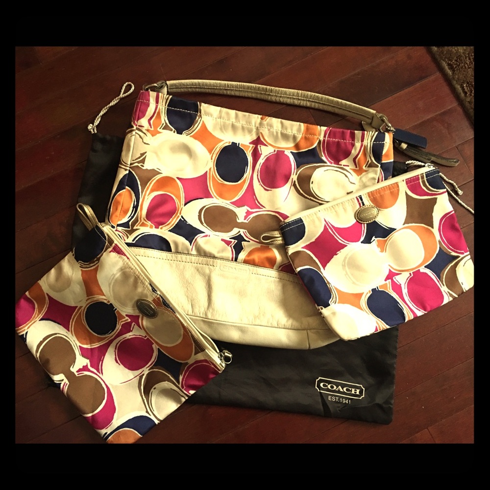 Coach Stamped Signature Duffle Colorful Bag